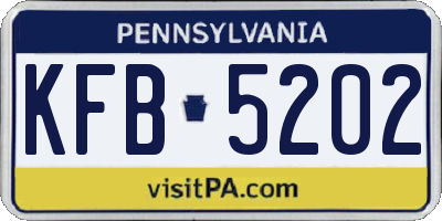 PA license plate KFB5202