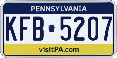 PA license plate KFB5207