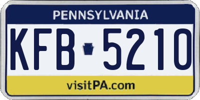 PA license plate KFB5210