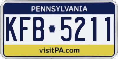 PA license plate KFB5211