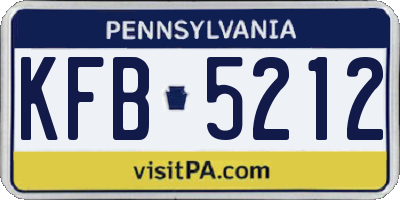 PA license plate KFB5212