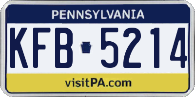 PA license plate KFB5214