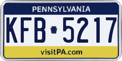 PA license plate KFB5217