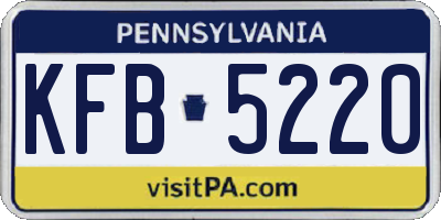 PA license plate KFB5220
