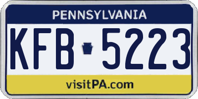 PA license plate KFB5223