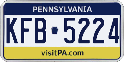 PA license plate KFB5224