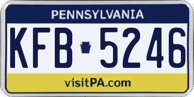 PA license plate KFB5246