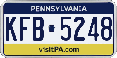 PA license plate KFB5248