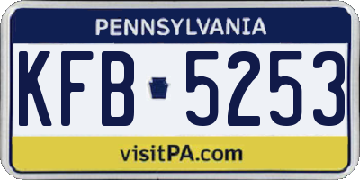 PA license plate KFB5253