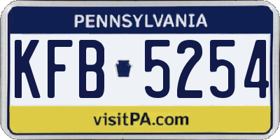 PA license plate KFB5254