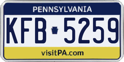 PA license plate KFB5259
