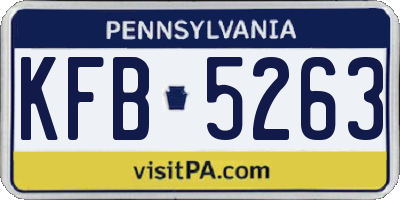 PA license plate KFB5263