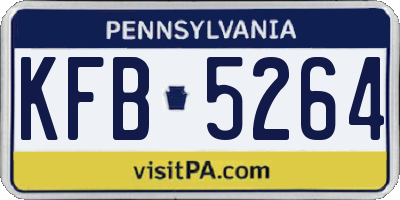 PA license plate KFB5264