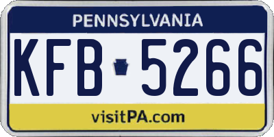 PA license plate KFB5266