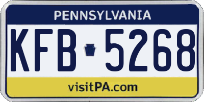 PA license plate KFB5268