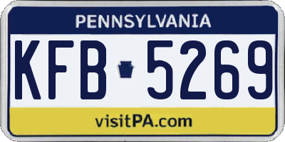 PA license plate KFB5269