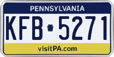 PA license plate KFB5271