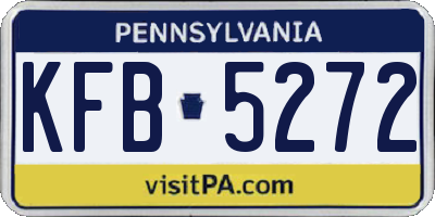 PA license plate KFB5272