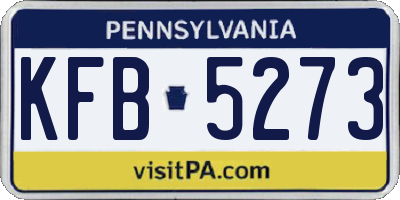 PA license plate KFB5273
