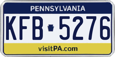 PA license plate KFB5276