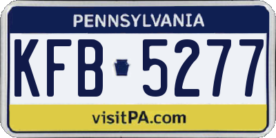 PA license plate KFB5277