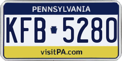PA license plate KFB5280