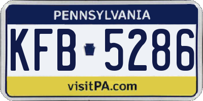 PA license plate KFB5286