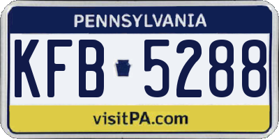 PA license plate KFB5288
