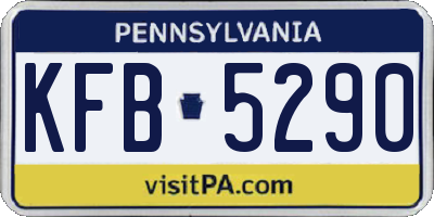 PA license plate KFB5290