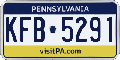 PA license plate KFB5291