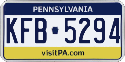 PA license plate KFB5294