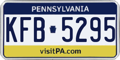PA license plate KFB5295