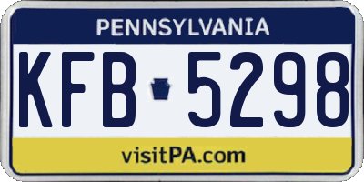 PA license plate KFB5298