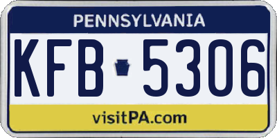 PA license plate KFB5306