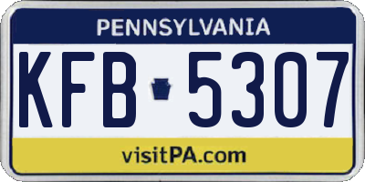 PA license plate KFB5307
