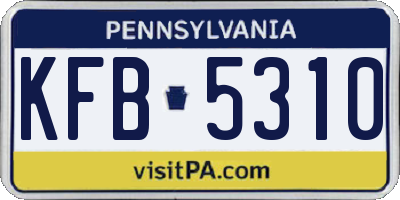 PA license plate KFB5310