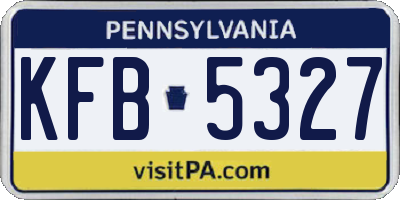 PA license plate KFB5327