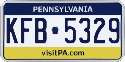 PA license plate KFB5329