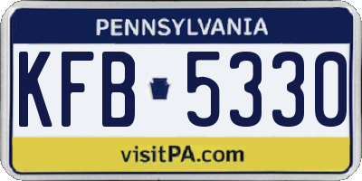 PA license plate KFB5330