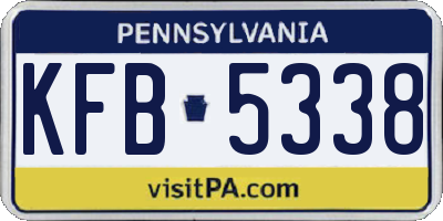 PA license plate KFB5338