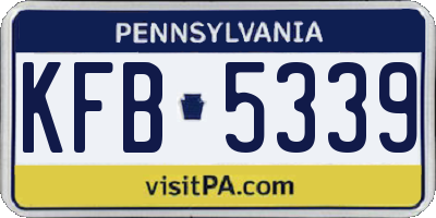 PA license plate KFB5339