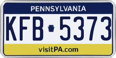 PA license plate KFB5373