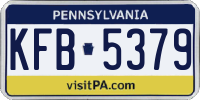 PA license plate KFB5379