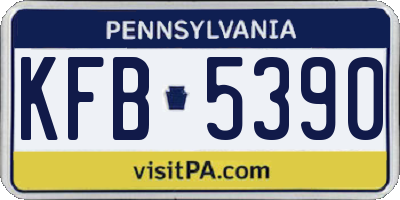PA license plate KFB5390