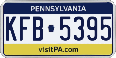 PA license plate KFB5395