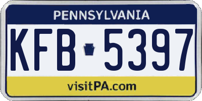 PA license plate KFB5397