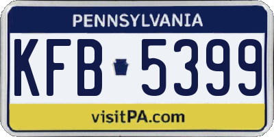 PA license plate KFB5399