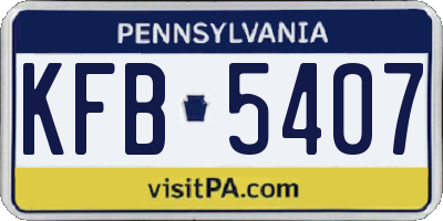 PA license plate KFB5407
