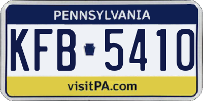 PA license plate KFB5410