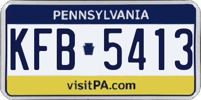 PA license plate KFB5413